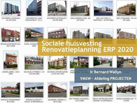 Sociale huisvesting Renovatieplanning ERP 2020