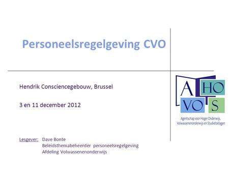 Personeelsregelgeving CVO