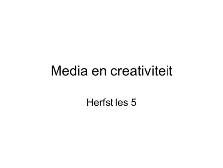 Media en creativiteit Herfst les 5. pictoanalyse Wie wil, durft, moet of wordt aangewezen.