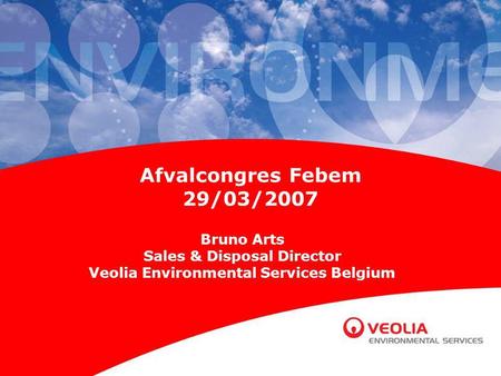 Sales & Disposal Director Veolia Environmental Services Belgium
