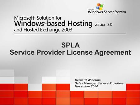 SPLA Service Provider License Agreement
