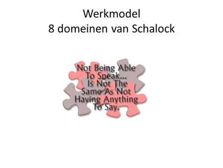 Werkmodel 8 domeinen van Schalock