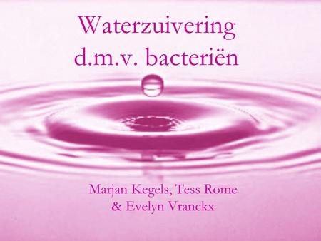 Waterzuivering d.m.v. bacteriën