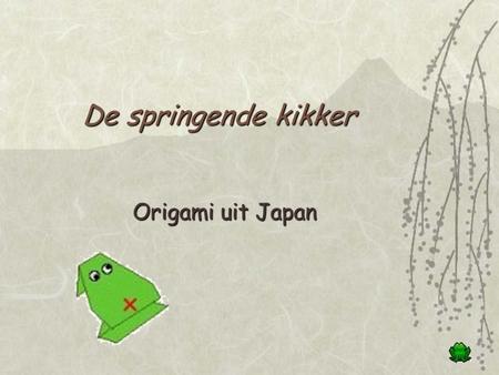 De springende kikker Origami uit Japan.