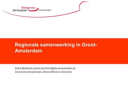 Regionale samenwerking in Groot-Amsterdam