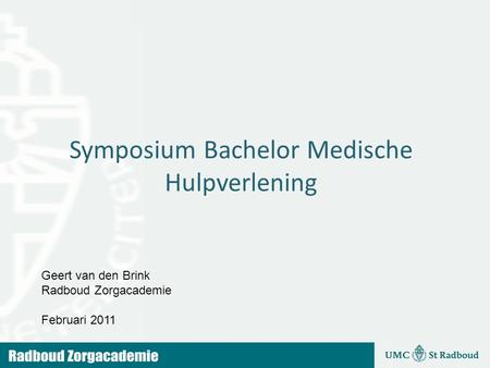 Symposium Bachelor Medische Hulpverlening