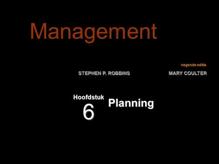 Management Hoofdstuk 6 Planning.
