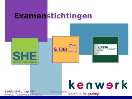 CiR/menukaart/J. Gerritsen/C. Winkel/april 2008 1 Examenstichtingen Bedrijfstakgroep HTV Horeca, Toerisme en Voeding.