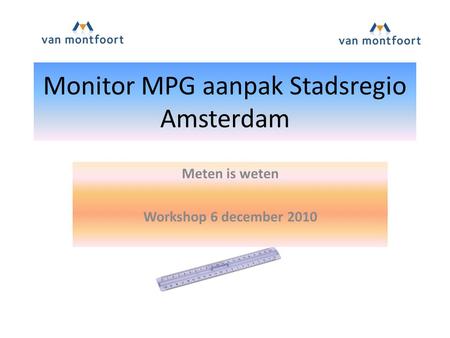 Monitor MPG aanpak Stadsregio Amsterdam
