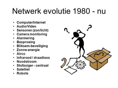 Netwerk evolutie nu Computer/Internet Audio/Video