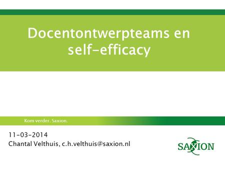 Docentontwerpteams en self-efficacy