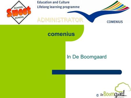 Comenius In De Boomgaard ©. Vanuit “De Boomgaard” www.boomgaard.org De Boomgaard was telkens coördinerende school in 3 comenius- projecten. De projecten.