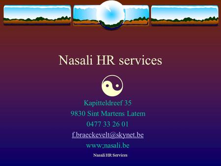 Nasali HR services  Kapitteldreef Sint Martens Latem