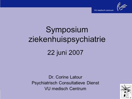 Symposium ziekenhuispsychiatrie