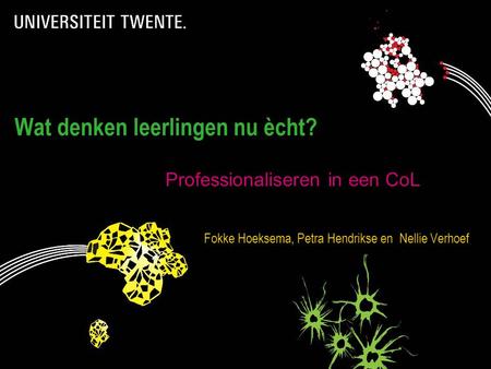 3-8-2014Presentatietitel: aanpassen via Beeld, Koptekst en voettekst 1 Wat denken leerlingen nu ècht? Fokke Hoeksema, Petra Hendrikse en Nellie Verhoef.