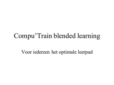 Compu’Train blended learning
