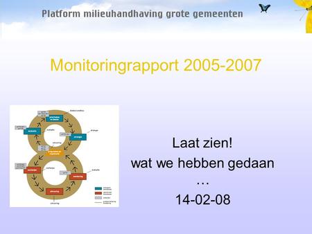 Monitoringrapport 2005-2007 Laat zien! wat we hebben gedaan … 14-02-08.