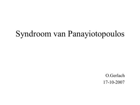 Syndroom van Panayiotopoulos