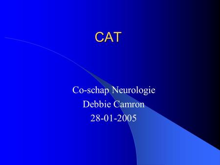 Co-schap Neurologie Debbie Camron