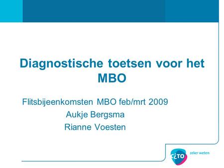 Diagnostische toetsen voor het MBO