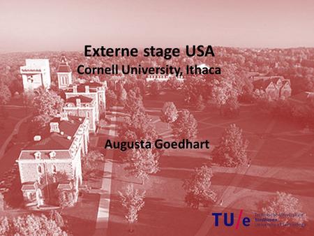 Externe stage USA Cornell University, Ithaca Augusta Goedhart.
