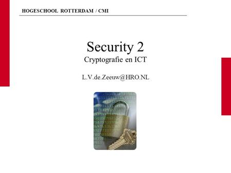 Security 2 Cryptografie en ICT