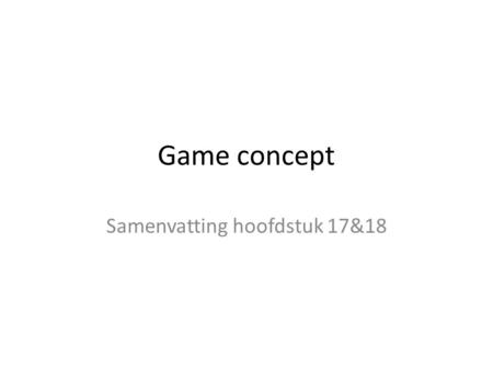 Samenvatting hoofdstuk 17&18