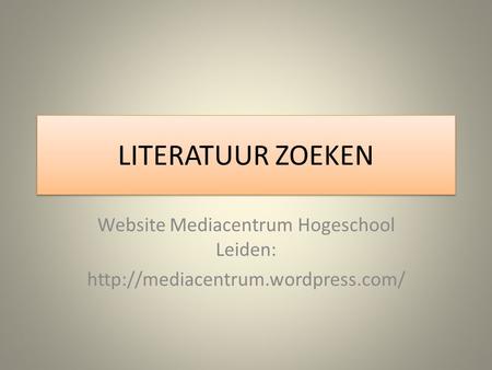 Website Mediacentrum Hogeschool Leiden: