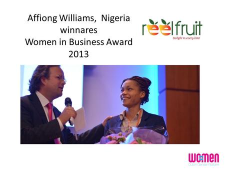 Affiong Williams, Nigeria winnares Women in Business Award 2013.