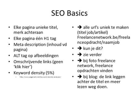 SEO Basics Elke pagina unieke titel, merk achteraan