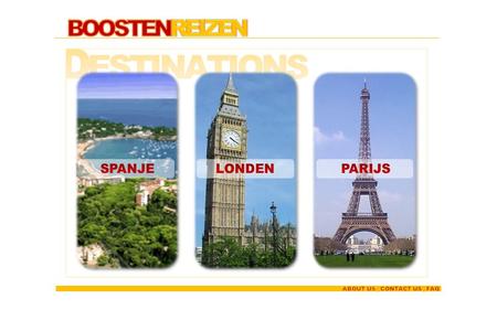 Destinations BOOSTENREIZEN SPANJE LONDEN PARIJS