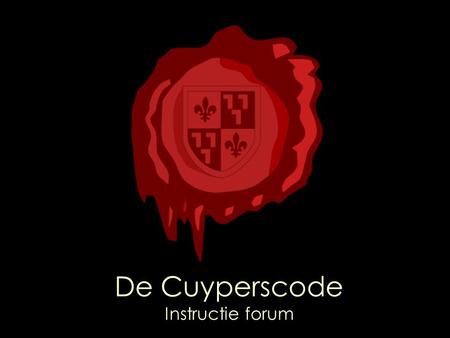De Cuyperscode Instructie forum. Startscherm van het forum.