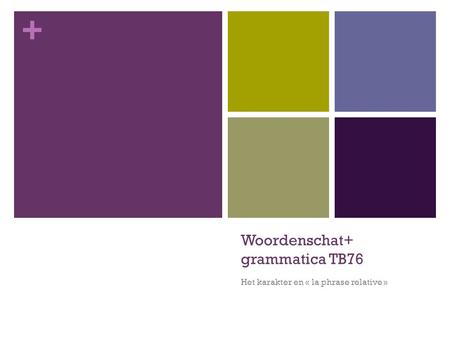 Woordenschat+ grammatica TB76