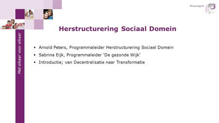 Herstructurering Sociaal Domein