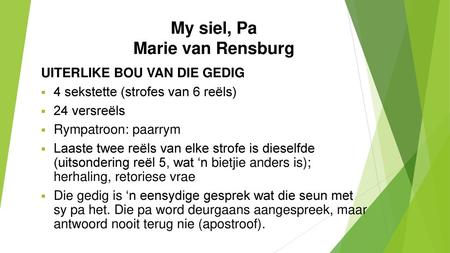 My siel, Pa Marie van Rensburg