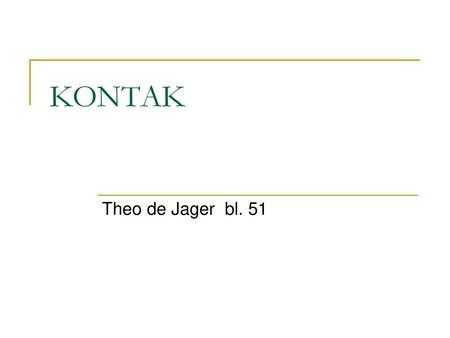 KONTAK Theo de Jager bl. 51.