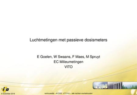 Luchtmetingen met passieve dosismeters