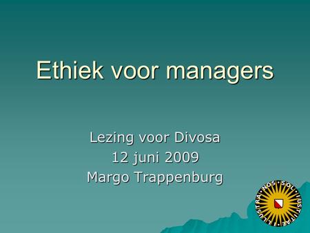 Lezing voor Divosa 12 juni 2009 Margo Trappenburg