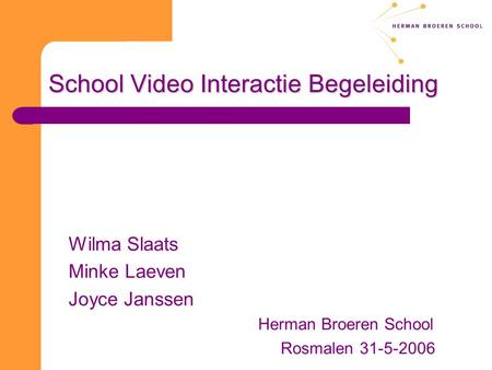 School Video Interactie Begeleiding