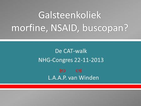  De CAT-walk NHG-Congres 22-11-2013 L.A.A.P. van Winden.