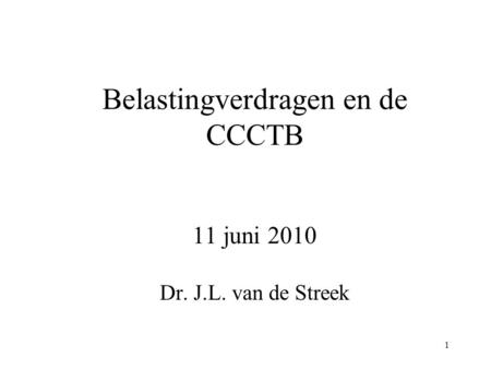 Belastingverdragen en de CCCTB