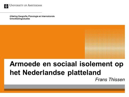 Armoede en sociaal isolement op het Nederlandse platteland
