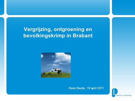 Vergrijzing, ontgroening en bevolkingskrimp in Brabant