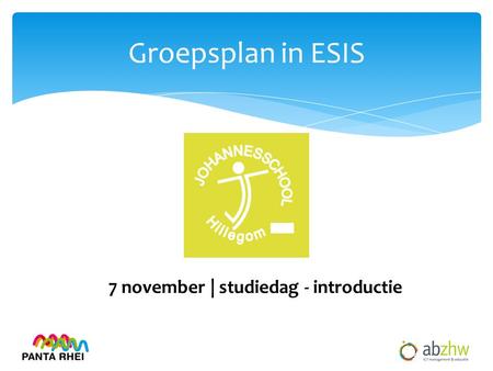 Groepsplan in ESIS 7 november | studiedag - introductie.