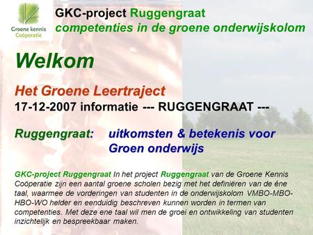 GKC-project Ruggengraat