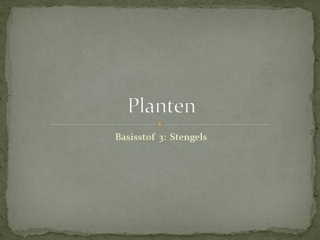 Planten Basisstof 3: Stengels.