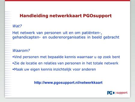Handleiding netwerkkaart PGOsupport