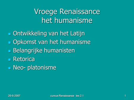 Vroege Renaissance het humanisme