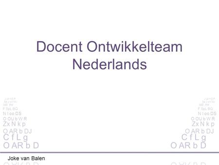 Docent Ontwikkelteam Nederlands