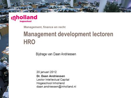 Management development lectoren HRO